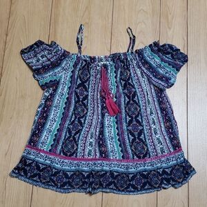 𝅺NEW BLEUH CIEL OFF-SHOULDER BOHO TOP